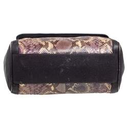 Dolce & Gabbana Multicolor Python and Leather Large Miss Sicily Top Handle Bag