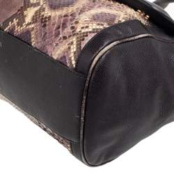 Dolce & Gabbana Multicolor Python and Leather Large Miss Sicily Top Handle Bag