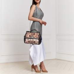 Dolce & Gabbana Multicolor Python and Leather Large Miss Sicily Top Handle Bag