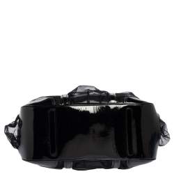 Pre Owned Dolce & Gabbana Black Lace and Patent Leather Miss Romantique Dome Satchel