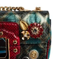 Dolce & Gabbana Multicolor Jacquard Mini Lucia Shoulder Bag