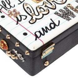 Pre Owned حقيبة دولتشى & غابانا دولتشى بوكس جلد  أبيض / أسود مزخرف