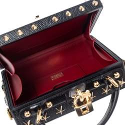 Pre Owned حقيبة دولتشى & غابانا دولتشى بوكس جلد  أبيض / أسود مزخرف