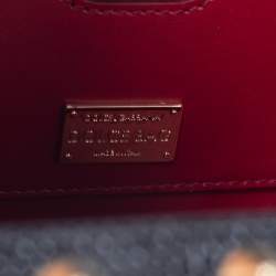 Pre Owned حقيبة دولتشى & غابانا دولتشى بوكس جلد  أبيض / أسود مزخرف