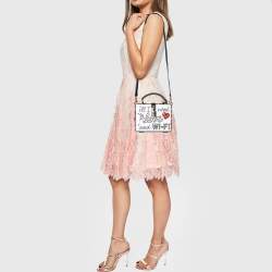 Pre Owned حقيبة دولتشى & غابانا دولتشى بوكس جلد  أبيض / أسود مزخرف