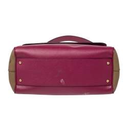 مملوكة مسبقًا Dolce & Gabbana Pink/Green Leather Large Miss Sicily Top Handle Bag