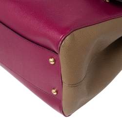 مملوكة مسبقًا Dolce & Gabbana Pink/Green Leather Large Miss Sicily Top Handle Bag