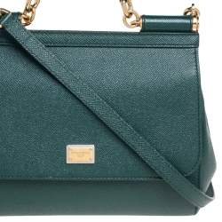 Pre Owned حقيبة دولتشي أند غابانا ميس سيسيلي جلد أخضر بيد علوية