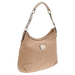Pre Owned Dolce & Gabbana Beige Leather Miss Charles Hobo