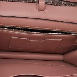 مملوكة مسبقًا Dolce & Gabbana Multicolor Floral Print Leather And Python Leather Lucia Shoulder Bag