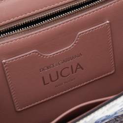 مملوكة مسبقًا Dolce & Gabbana Multicolor Floral Print Leather And Python Leather Lucia Shoulder Bag