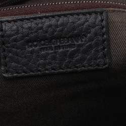 مملوكة مسبقًا Dolce & Gabbana Black/Brown Leopard Print Canvas And Leather Messenger Bag