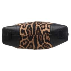مملوكة مسبقًا Dolce & Gabbana Black/Brown Leopard Print Canvas And Leather Messenger Bag