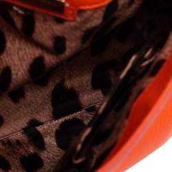 Pre Owned حقيبة دولتشي أند غابانا يد علوية ميس سيسيلي جلد برتقالي 