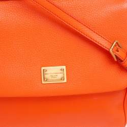 Pre Owned حقيبة دولتشي أند غابانا يد علوية ميس سيسيلي جلد برتقالي 