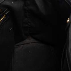 Pre Owned Dolce & Gabbana Black/Brown Leopard Print Coated Canvas and Leather Miss Escape Tote