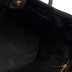 Pre Owned Dolce & Gabbana Black/Brown Leopard Print Coated Canvas and Leather Miss Escape Tote