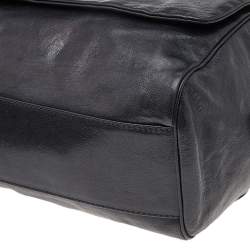 Pre Owned Dolce & Gabbana Black Leather Large New Miss Sicily Top Handle Bag