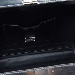 Pre Owned Dolce & Gabbana Metallic Silver Leather Box Clutch