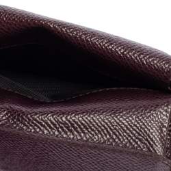 Pre Owned محفظة مضغوطة دولتشي & غابانا جلد برقوقي ثلاثية الطي