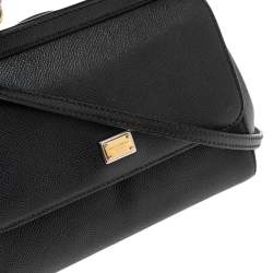 Pre Owned Dolce & Gabbana Black Leather Small Miss Sicily Top Handle Bag