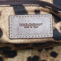 Pre Owned Dolce & Gabbana Brown Soft Leather Studded Handle Tote