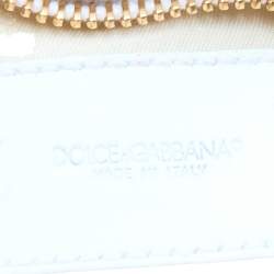 Dolce & Gabbana White Leather Embellished Baguette Bag