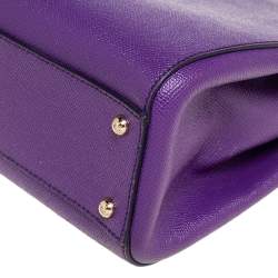 Pre Owned حقيبة يد توتس دولتشي أند غابانا سيسيلي شوبر جلد بنفسجي  