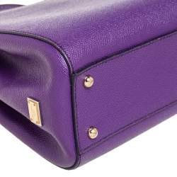 Pre Owned حقيبة يد توتس دولتشي أند غابانا سيسيلي شوبر جلد بنفسجي  