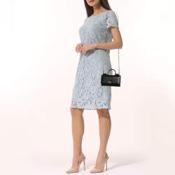 Pre Owned محفظة بسلسلة دولتشي أند غابانا ميس سيسيلي فون جلد أسود