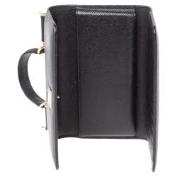 Pre Owned محفظة بسلسلة دولتشي أند غابانا ميس سيسيلي فون جلد أسود