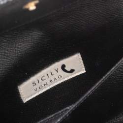 Pre Owned محفظة بسلسلة دولتشي أند غابانا ميس سيس يلي فون جلد أسود