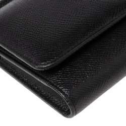 Pre Owned محفظة بسلسلة دولتشي أند غابانا ميس سيسيلي فون جلد أسود