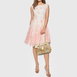 Pre Owned Dolce & Gabbana Beige Eel Leather and Fur Satchel