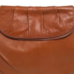 Dolce & Gabbana Brown Leather Pleated Hobo
