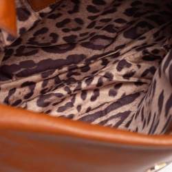 Dolce & Gabbana Brown Leather Pleated Hobo