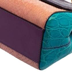 مملوكة مسبقًا Dolce & Gabbana Multicolor Crocodile and Python Small Miss Sicily Top Handle Bag