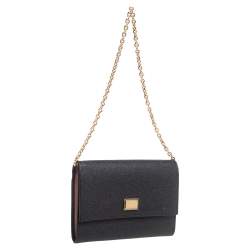 Dolce & Gabbana Black Leather Wallet on Chain