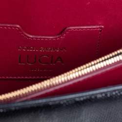 مملوكة مسبقًا Dolce & Gabbana Black Lizard Embossed Leather Medium Lucia Medium Shoulder Bag