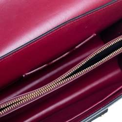 مملوكة مسبقًا Dolce & Gabbana Black Lizard Embossed Leather Medium Lucia Medium Shoulder Bag