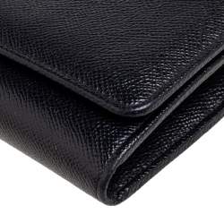 Pre Owned Dolce & Gabbana Black Leather Miss Sicily Von Wallet on Chain