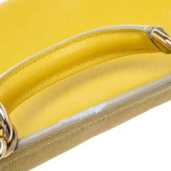 مملوكة مسبقًا Dolce & Gabbana Yellow Dauphine Leather Miss Sicily Top Handle Bag