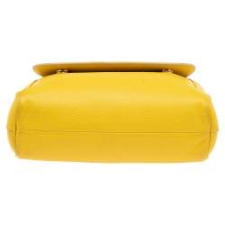 مملوكة مسبقًا Dolce & Gabbana Yellow Dauphine Leather Miss Sicily Top Handle Bag