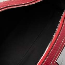 Dolce & Gabbana Red/Offwhite Leather And Canvas Miss Easy Way Boston Bag
