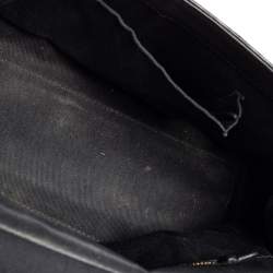 Pre Owned Dolce & Gabbana Black/Beige Leopard Print Coated Canvas and Leather Medium Sicily Top Handle Bag