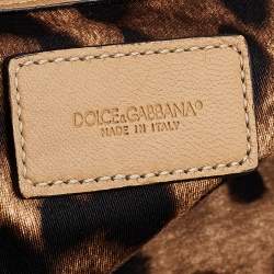 Pre Owned Dolce & Gabbana Beige Leather Miss Lexington Bag