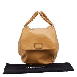 Pre Owned Dolce & Gabbana Beige Leather Miss Lexington Bag