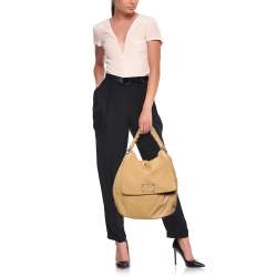 Pre Owned Dolce & Gabbana Beige Leather Miss Lexington Bag