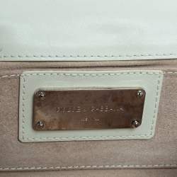 Pre Owned حقيبة كلتش دولتشي أند غابانا جلد ثعبان كريمي مزينة شعار الماركة دي جي 