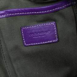 Pre Owned Dolce & Gabbana Purple Leather Miss Easy Way Boston Bag